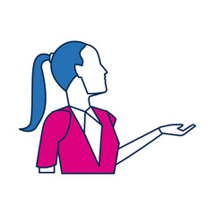 profile businesswoman gesturing professional person