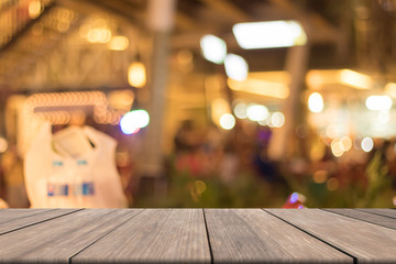 Warm bokeh circle blurred background and old wooden front, copy space