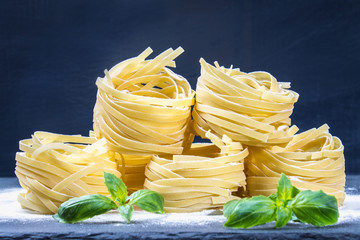 Tasty Fresh Colorful Ingredients for Cooking Pasta Tagliatelle