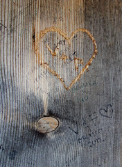 Heart, wood texture