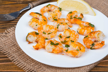 Shrimp scampi plate