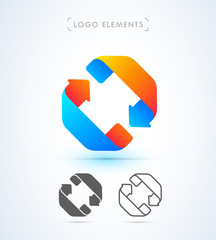 Abstract arrows logo template. Material design
