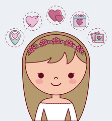 cartoon bride icon