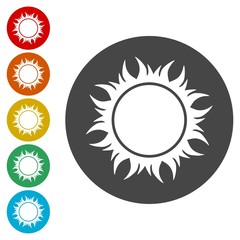 Sun icons set - vector Illustration 