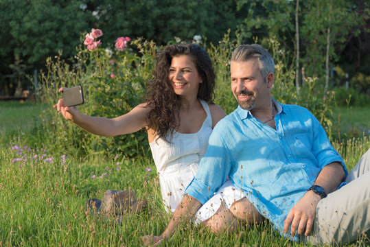 Selfie taking couple