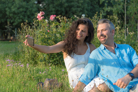 Selfie taking couple