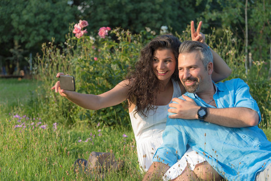 Selfie taking couple