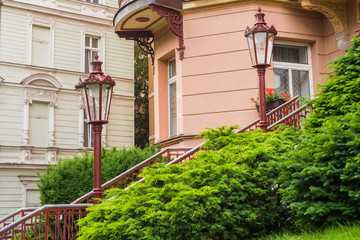 Facade of a building in Karlovy Vary