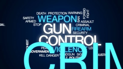 Gun control animated word cloud, text design animation.