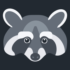 Raccoon vector flat icon