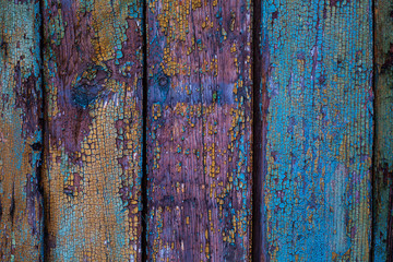 Vintage wood background with peeling paint