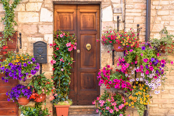 Door surronded by flowers