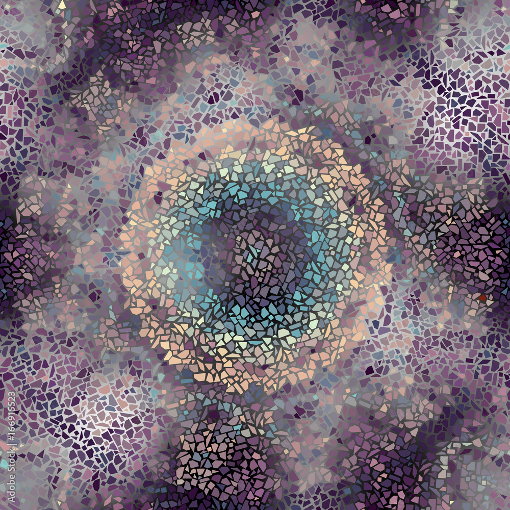 Poster Seamless background pattern. Decorative geometric mosaic art pattern on blur background.