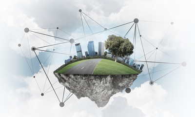 Concept of modern networking technologies and eco green construc