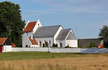Fototapeta na wymiar St Peter's Church, ( Sankt Peders Church / Pedersker Church ), near Aakirkeby, Bornholm, Denmark
