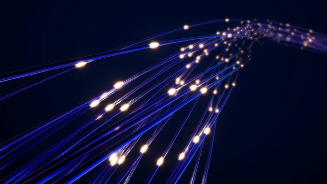 Fiber Optics Fly fly through Speed Connecting internet