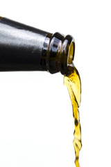 Beer pouring from bottle