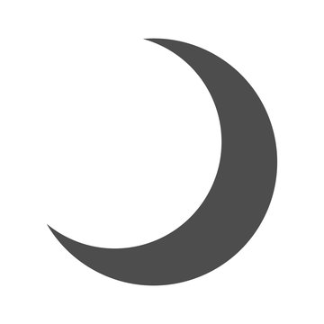Dark Half Moon Icon Isolated - Crescent, Night, Sky