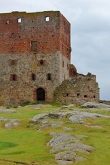 The ruin of Hammershus, situated on the northern tip of the Danish island of Bornholm in the Baltic Sea