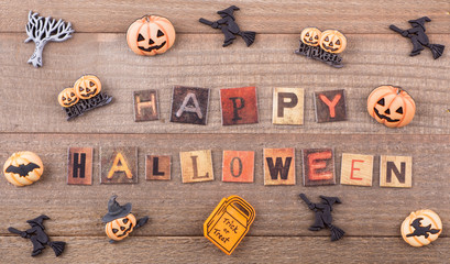 Happy Halloween Sign With Halloween Icons