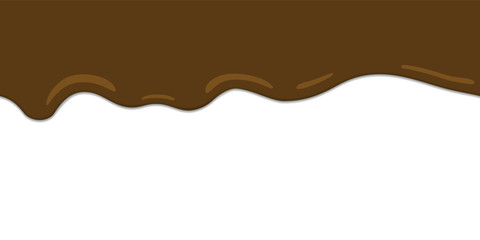 Melted Chocolate Drips. Seamless Border. Vector.