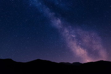 Milky Way over mountains of corse, france - obrazy, fototapety, plakaty