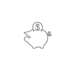 Piggy bank line thin icon. Investment, deposit and financial vector illustration.