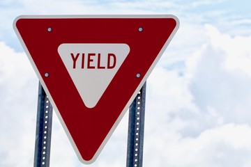 Red and White Yield Sign Horizontal