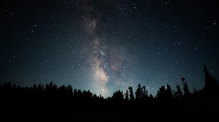 Clear view of the Milky Way photographed from the Rocky Mountains in Wyoming