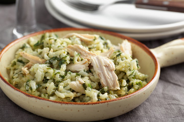Chicken risotto wiith pesto
