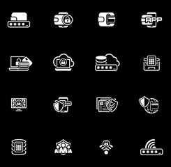 Flat Design Security and Protection Icons Set.