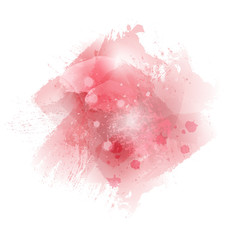 Watercolor brush strokes, blots on white background. Acrylic stroke paint, pink ink abstract texture background. Watercolour blots for your design, logo, emblem, banner.