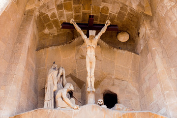 Architectural details of Sagrada Familia church