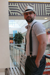 Fototapeta premium bearded man indoor mall