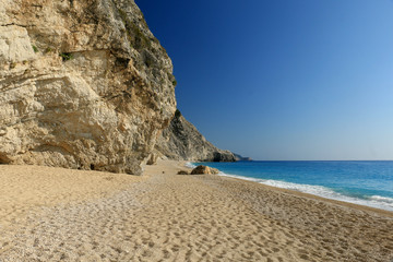Fototapeta na wymiar Egremni beach at Lefkada, Ionion sea, Greece