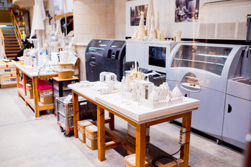 Work on construction of Sagrada Familia in Barcelona.