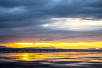Powerful sunset over sea