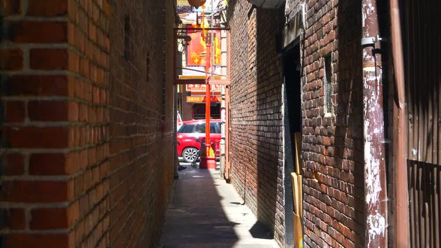 4K Narrow Alley Chinatown Street, Fan Tan Alley, Famous Heritage Site