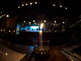 wide angle shot of candle