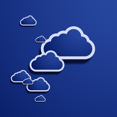 Vector modern computer cloud creative background.