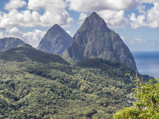 Fototapeta premium The Piton Mountains, St Lucia. The Pitons (