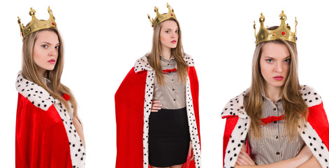 Woman businesswoman queen isolated on white