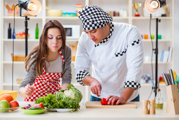 Food cooking tv show in the studio