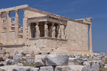 Obraz premium Caryatids porch at Erechtheion temple in Athens Greece 