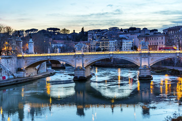 Tiber River Ponte Bridge Vittorio Emanuele III Rome Italy