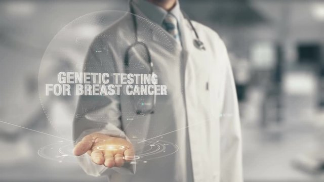 Doctor holding in hand Genetic Testing for Breast Cancer
