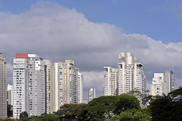 Fototapeta na wymiar Urban landscape with buildings on the horizon