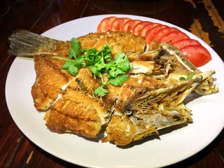 Deep Fried Sea Bass Fish Sauce