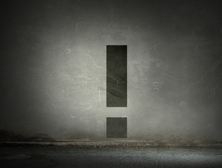 Empty room with mark. Mixed media