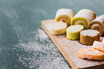 cake roll sweet and colorfuls